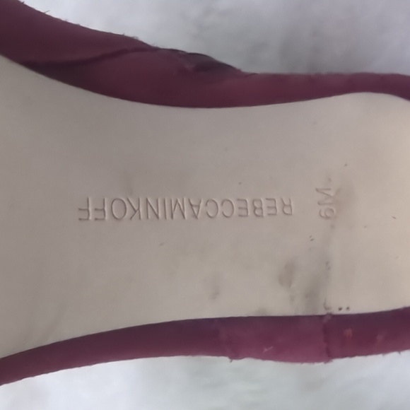 REBECCA MINKOFF Burgundy Suede Heel Booties ~ EUC - Picture 7 of 9